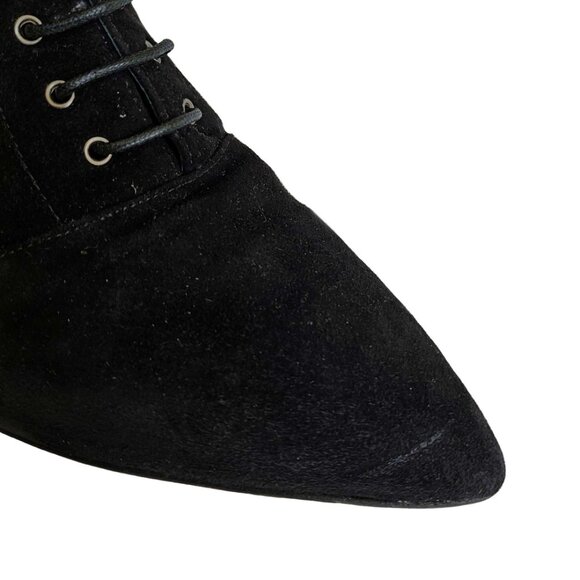 MIU MIU BLACK SUEDE LACEUP ANKLE BOOTS (39) - Picture 9 of 12